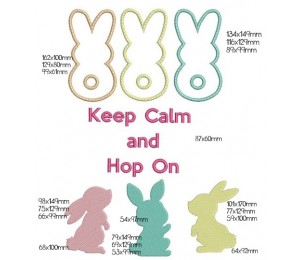 Stickdatei - Keep calm and Hop on 2